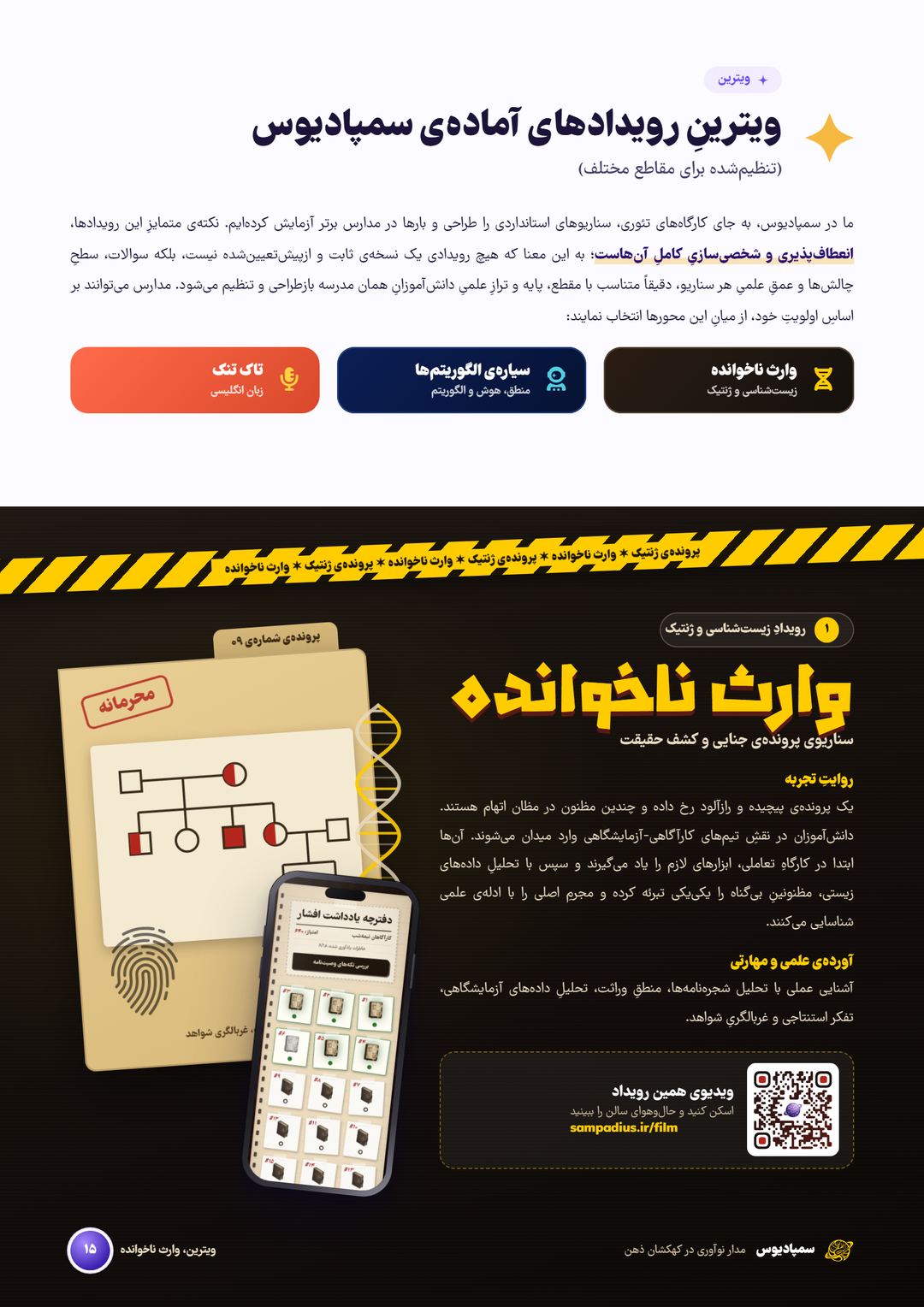 صفحه‌ی ۱۵: ویترین، وارث ناخوانده